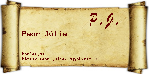 Paor Júlia névjegykártya