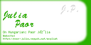 julia paor business card